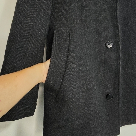 Boss Hugo Boss Charcoal Grey 100% Virgin Wool Coat Neutral - Picture 5 of 15